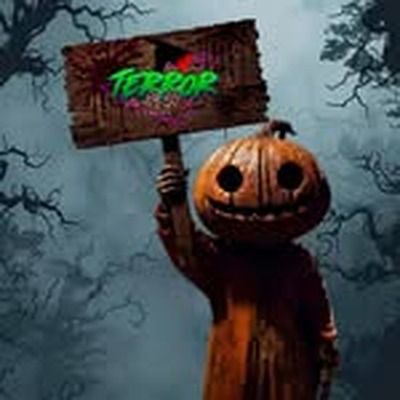 Logo de Terror Fan: un hombre calabaza con un cartel que dice Terror